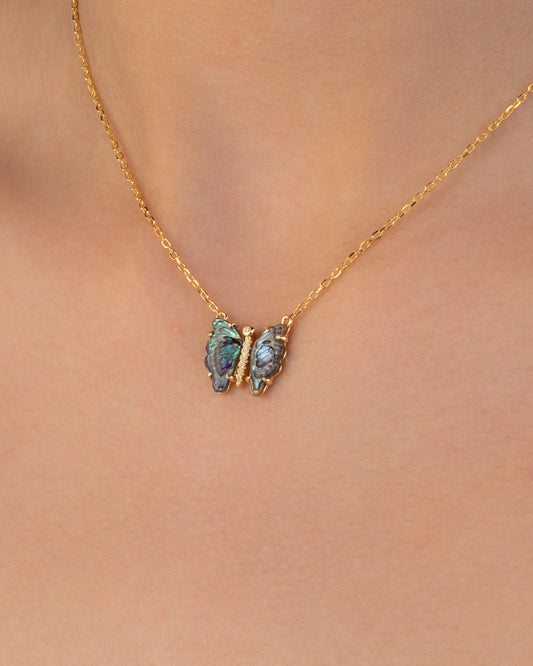 Opal Butterfly Necklace