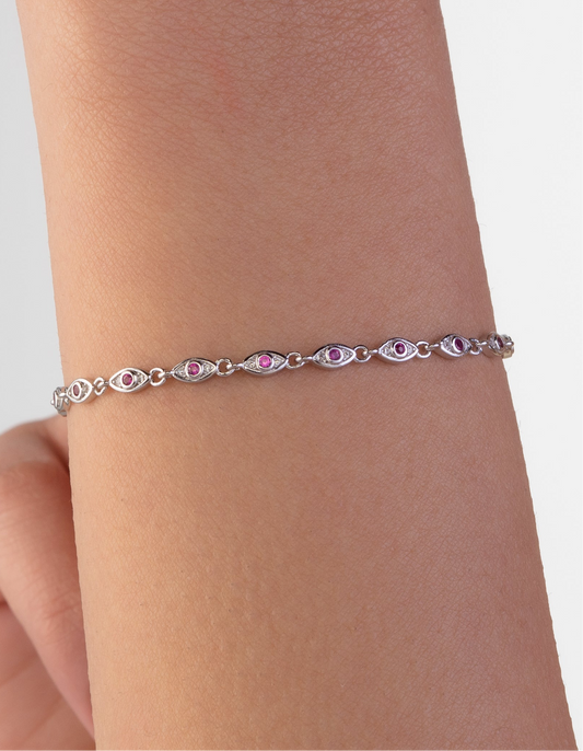Evil Eye Ruby Bracelet