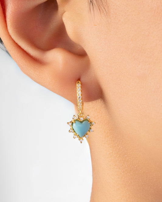 Turquoise Heart Earrings
