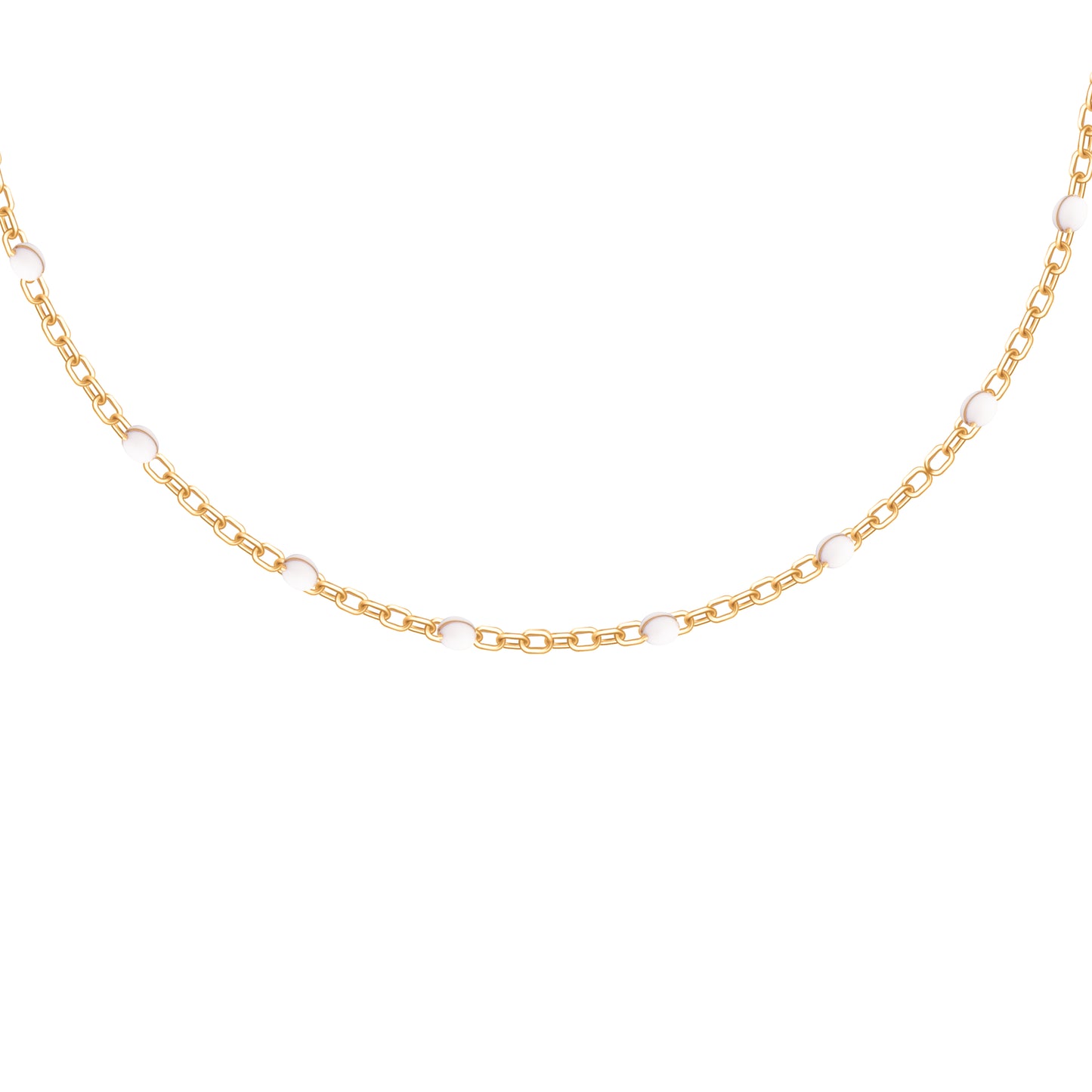 White Enamel Beads Chain