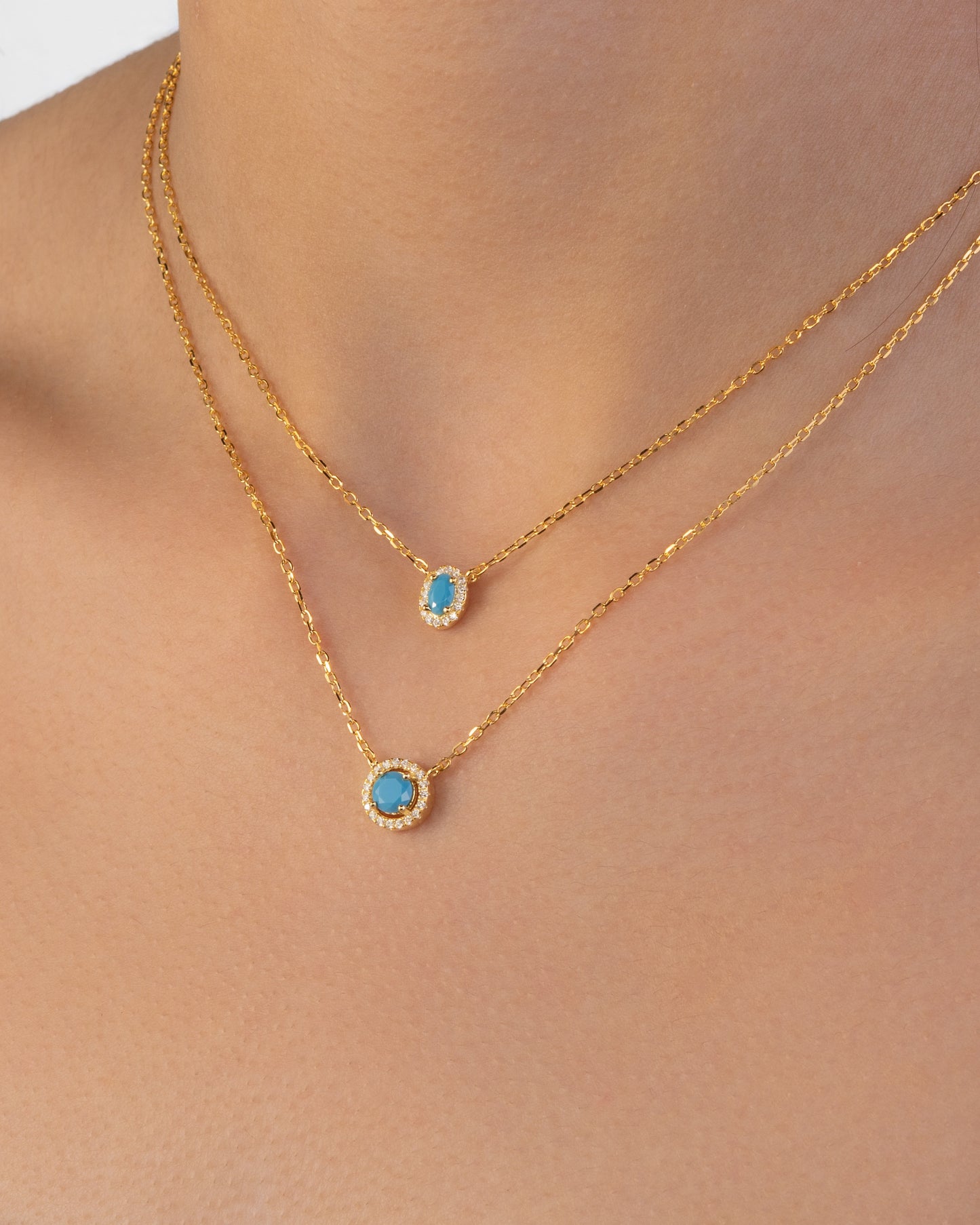 Turquoise Double Layering Necklace
