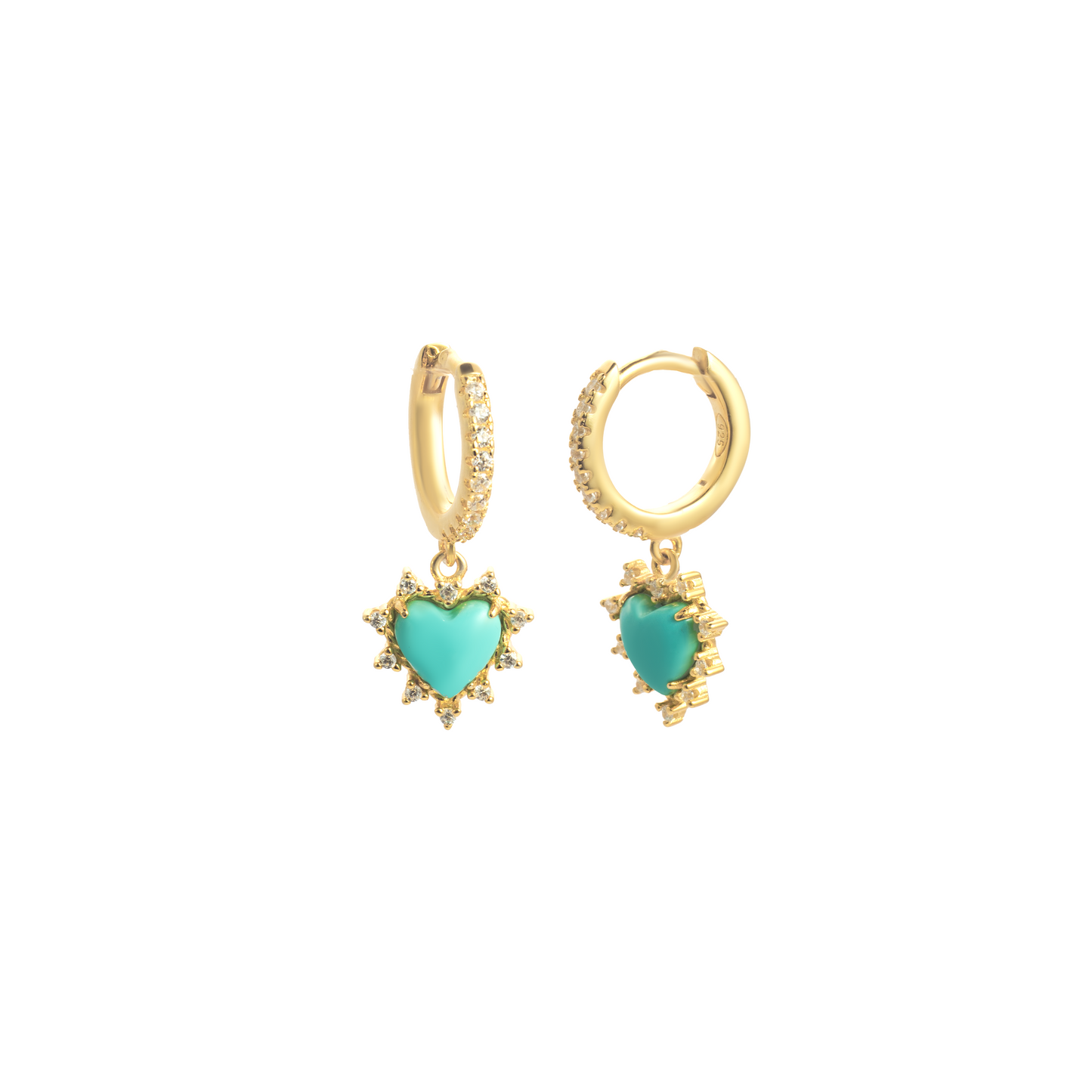 Turquoise Heart Earrings