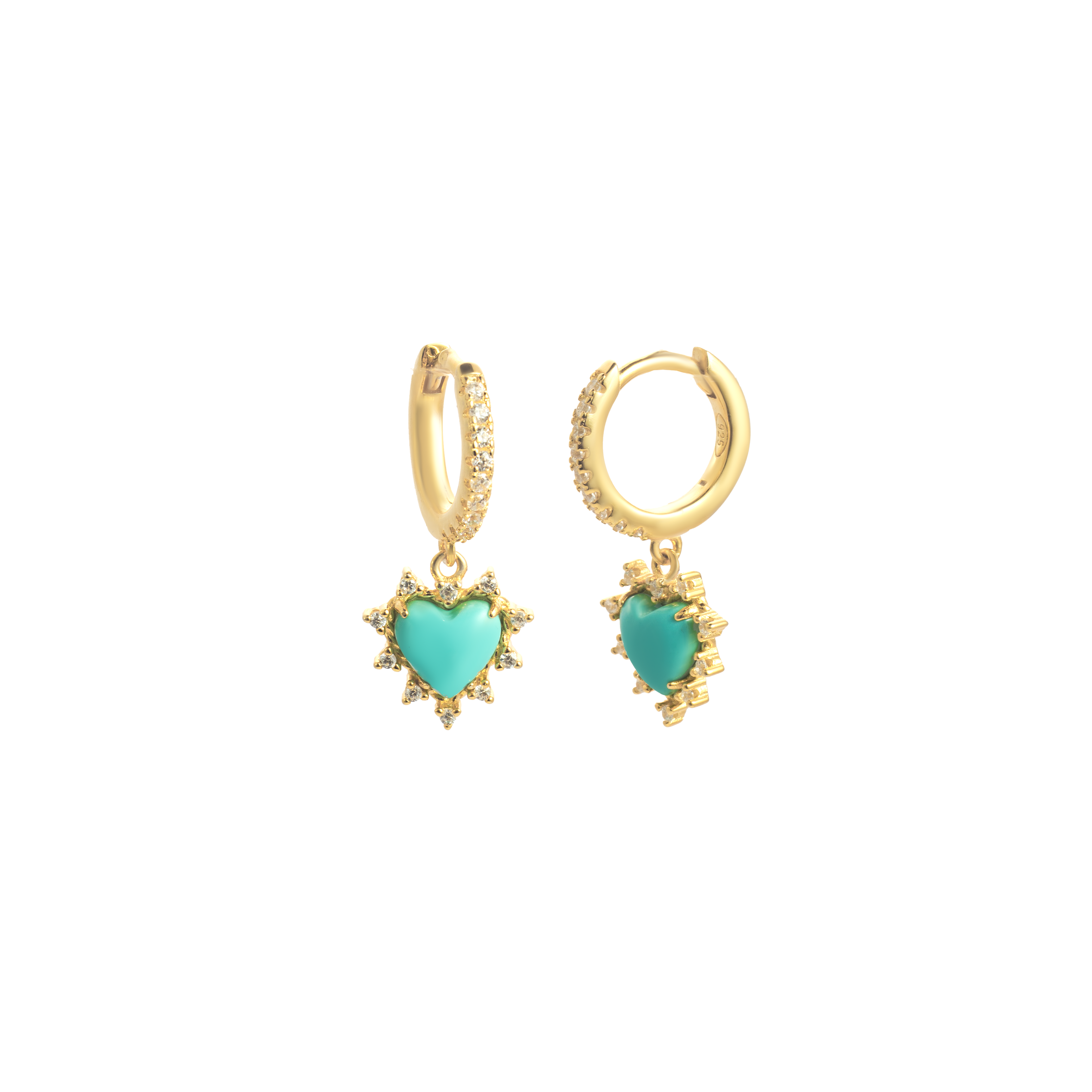 Turquoise Heart Earrings