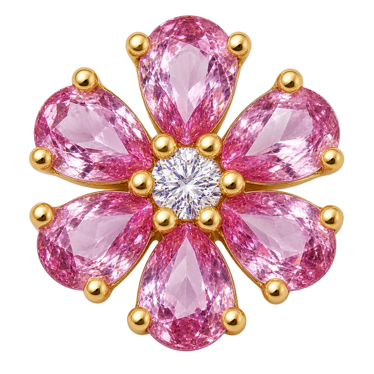 Pink Flower Locket Charm
