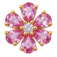Pink Flower Locket Charm