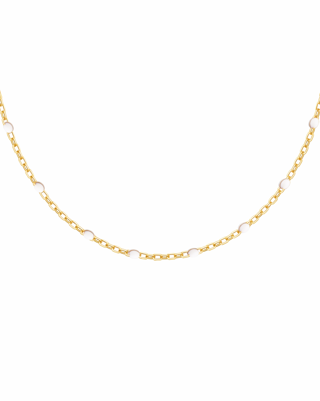 White Enamel Beads Chain