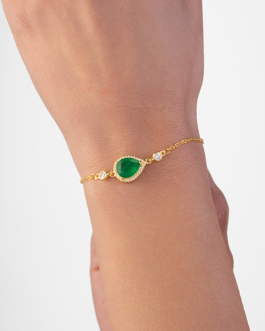 Emerald Pear Bracelet