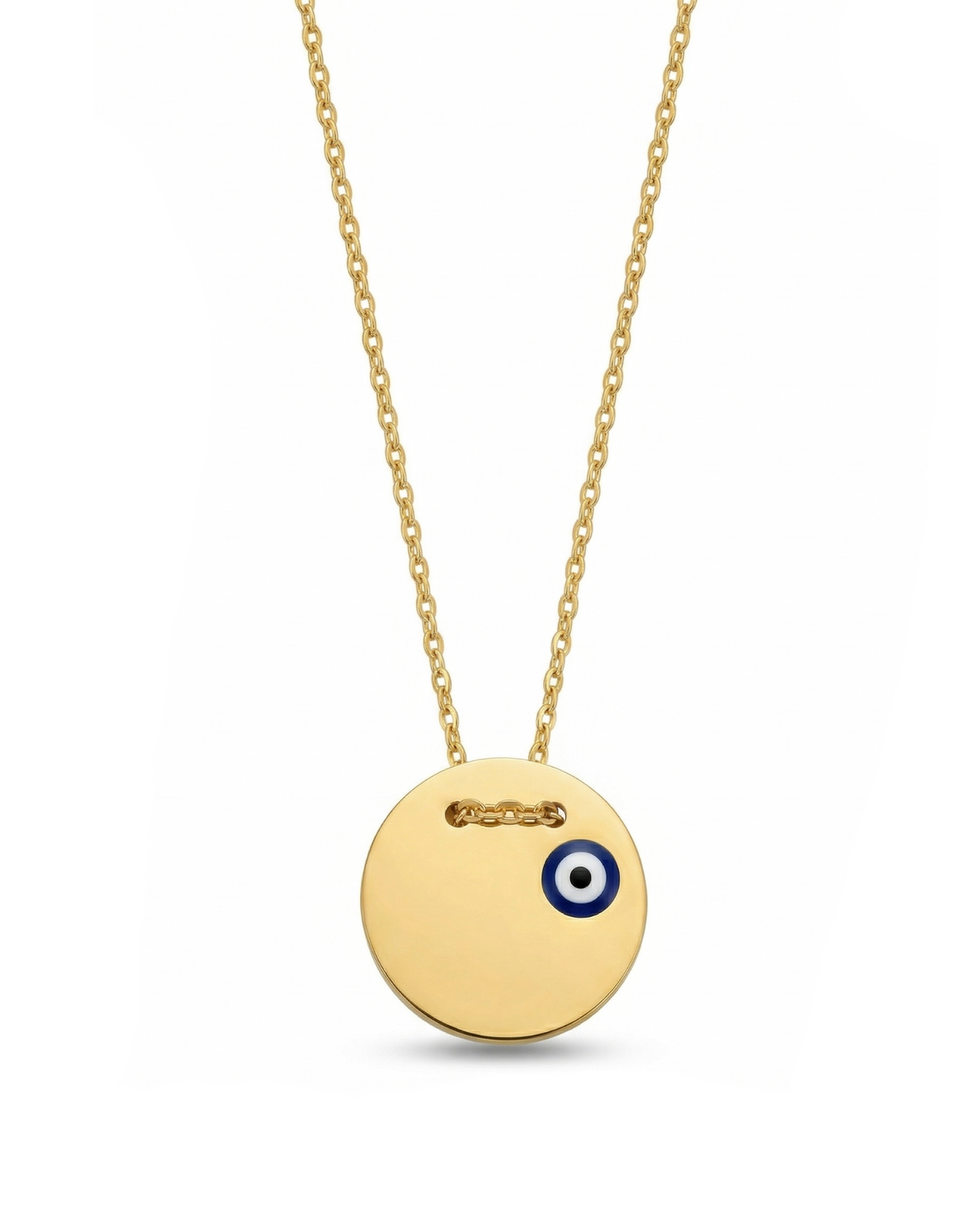 Evil Eye Disc Necklace