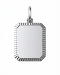 Forever Silver engraved pendant in rhodium-plated stainless steel — AM Luxury Jewelry