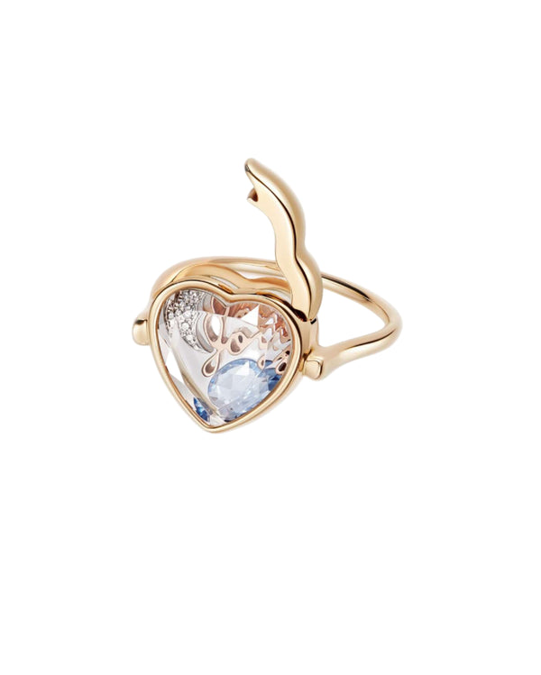 AM Heart Locket Ring