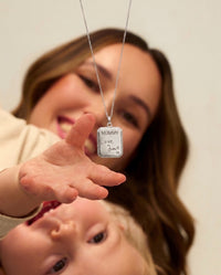 Forever Silver custom engraved pendant, rhodium-plated stainless steel
