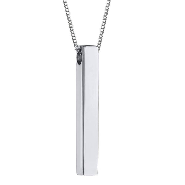Silver 3D Bar Necklace