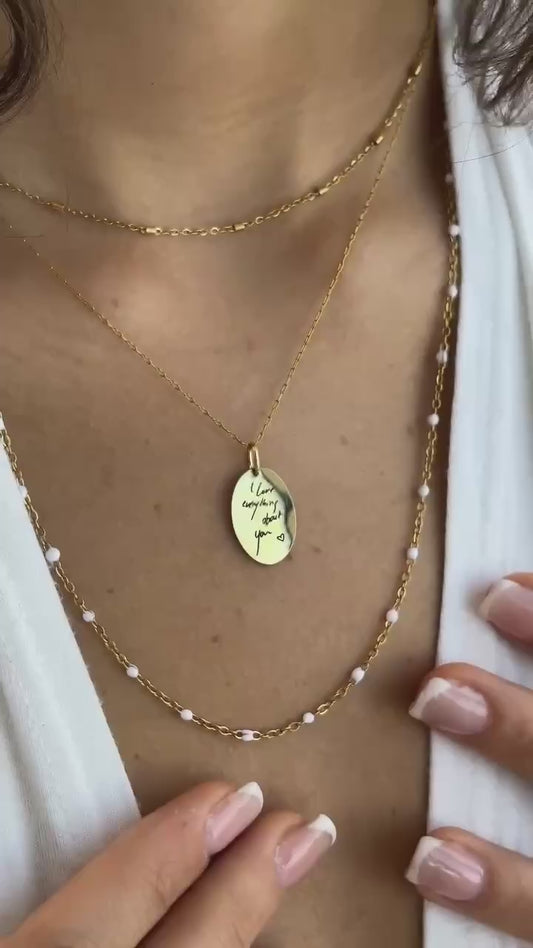 Oval Engraving Pendant
